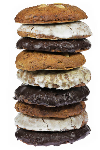 Original Nuremberg Elisen type Lebkuchen (gingerbread) isolated on white background.