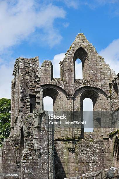 Le Rovine Di Unantica Abbazia Di Scozzese - Fotografie stock e altre immagini di Abbazia - Abbazia, Arco - Architettura, Blu