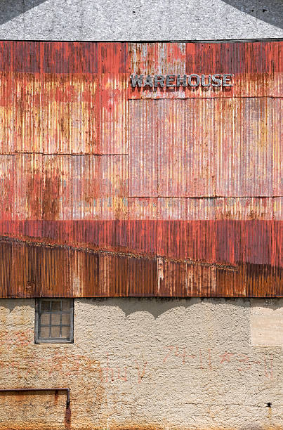 istock Warehouse with colorful metal siding 182855326