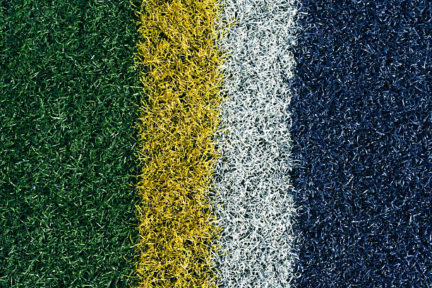 istock Four Color Astroturf - Green Blue Yellow + White Artificial Turf 182855377