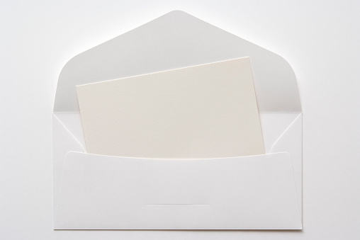 Business Envelope for Health Coverage Cut Out on White.