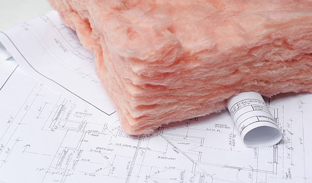 fiberglass insulation stock photo