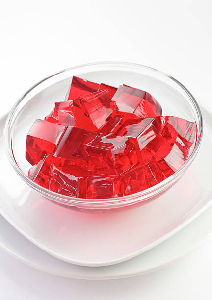 istock Red jelly in a glass bowl 182855637