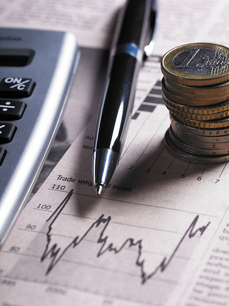 istock Financial Chart with Coins And Calculator 182856561