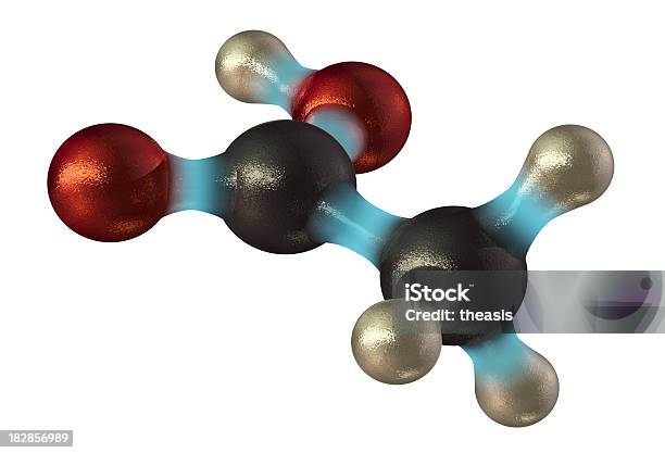 Molecola Di Acido Acetico - Fotografie stock e altre immagini di Aceto - Aceto, Atomo, Chimica