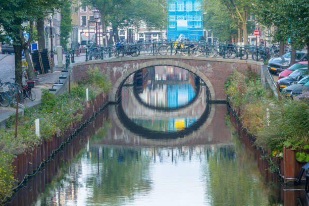 istock Bicycles on the Amsterdam Canal Bridge 1828572470