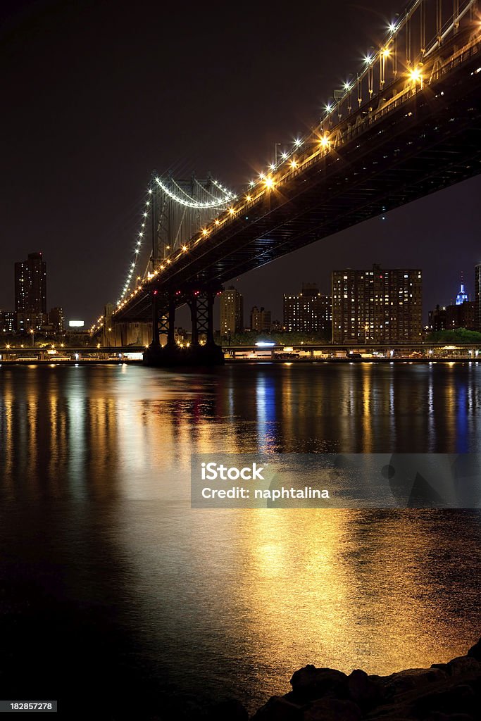 Pont de Manhattan de nuit - Photo de Architecture libre de droits