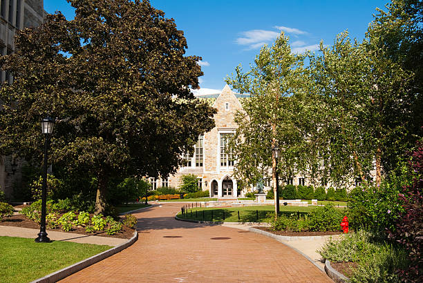 istock Brick walkway at Boston College in Chestnut Hill, MA 182857349