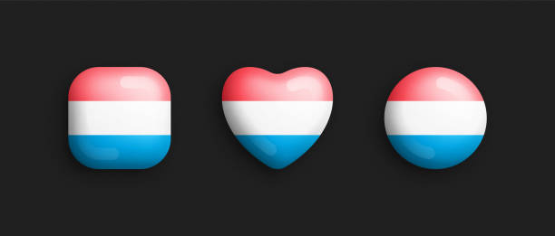 istock Luxembourg Official National Flag 3D Vector Glossy Icons Isolated On Background 1828575129