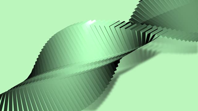 4K - 3D Soft Twisted Animation Green Background