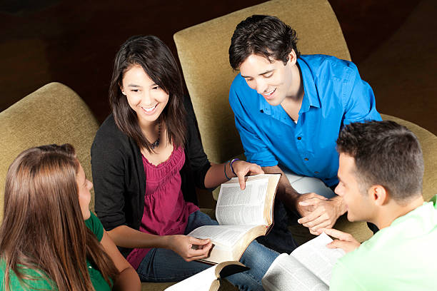 Group of Friends Studying the Bible Together Group of Friends Studying the Bible Together.See more from this series: bible study group of people small group of people stock pictures, royalty-free photos & images