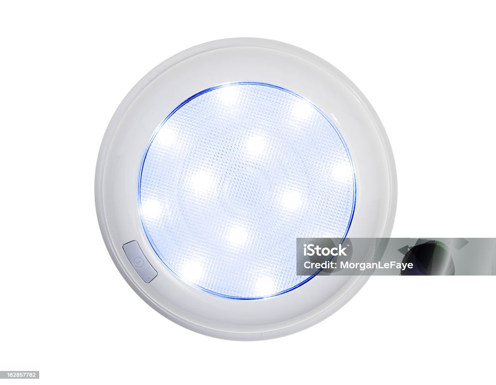 LED lamp LED magnetic light fixture isolated on white. LED Light Stock Photo