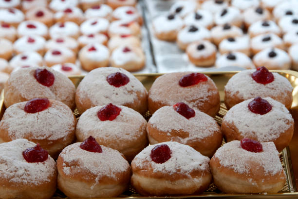 istock Decorative Israeli Hanukkah donuts 1828578386