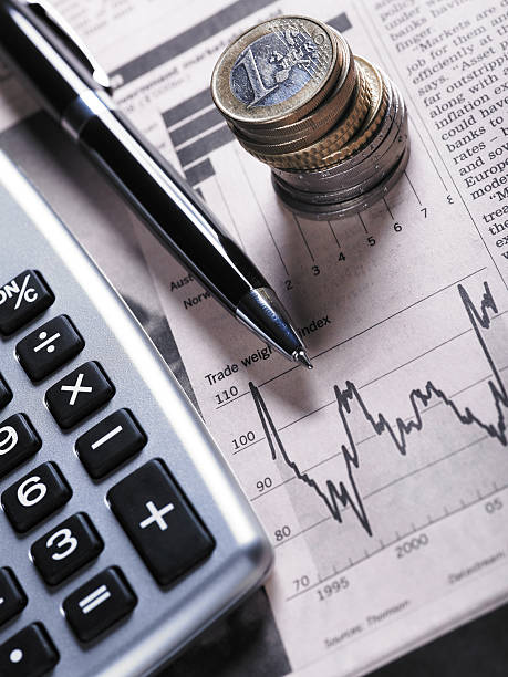 istock Financial Chart with Coins And Calculator 182857880