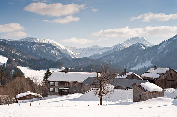 Village at Wintertime in the Austrian Alps