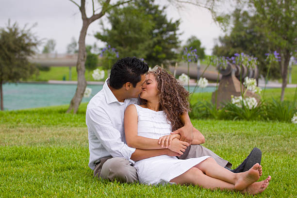 Couple Outdoors stock photo