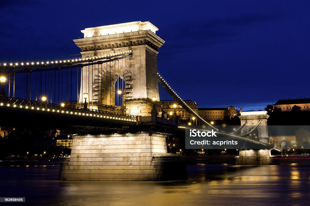 Szechenyi Цепной мост Сечени - Стоковые фото Архитектура роялти-фри