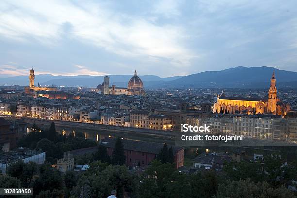 Florence Night Panorama Stock Photo - Download Image Now - Architecture, Arno River, Building Exterior