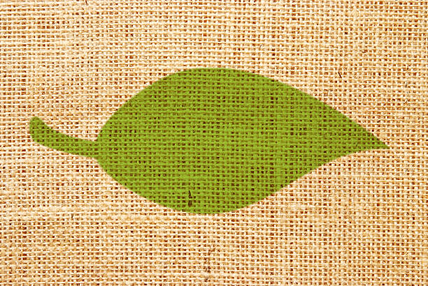 ilustrações, clipart, desenhos animados e ícones de verde leaf - burlap backgrounds textured textured effect