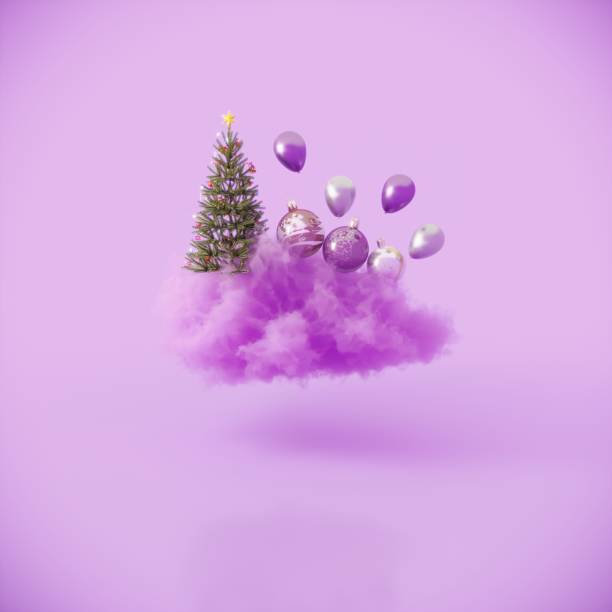 New year and Christmas concept on clouds