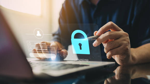 istock Cyber security and online data protection on internet of thing. Firewall shield secure access system interface with shield lock icon. Cybersecurity, privacy and business technology. Encrypted data. 1828590810