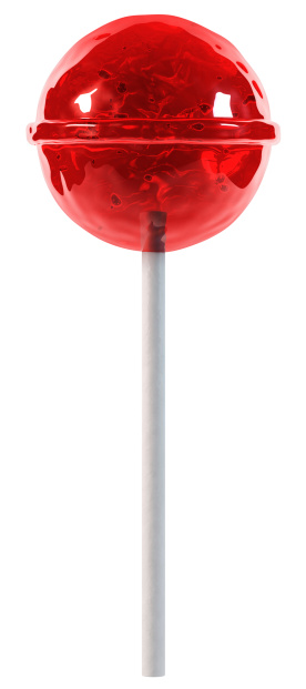 A single red Lollipop isolated on white.