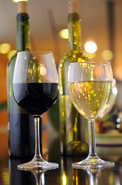 istock Red and White Wine in Glasses 182859652