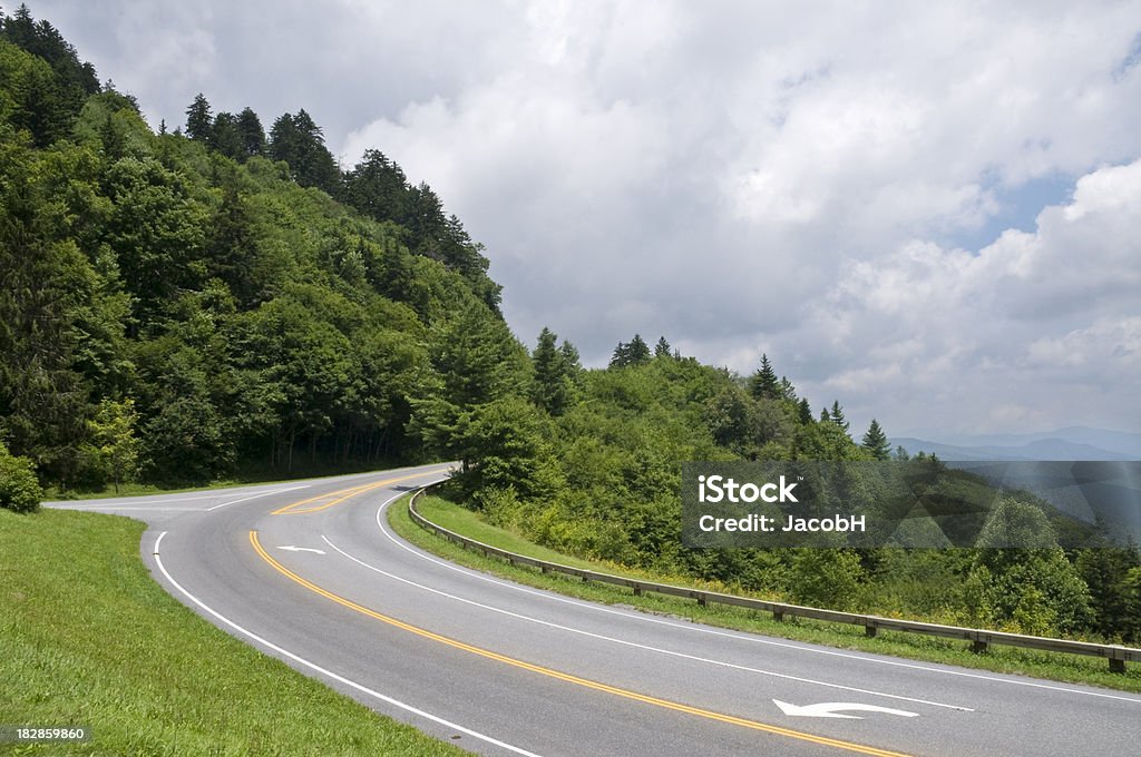 Blue Ridge Parkway "Curve in the Blue Ridge Parkway, North Carolina.All images from the Blue Ridge Mountains:" Appalachia Stock Photo