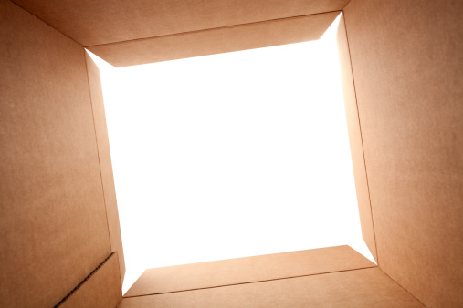 View from inside a cardboard box. Photo with clipping path. Similar photographs from my portfolio: