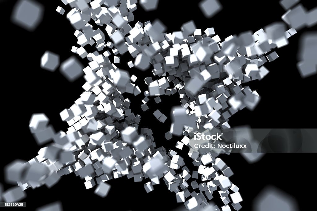 I blocchi dinamici esplodere verso l'esterno - Foto stock royalty-free di A forma di blocco