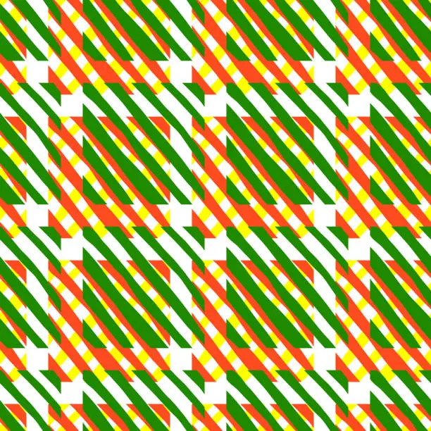 Vector illustration of Seamless vector tartan pattern with geometric shape. Doodle hand drawn gingham fabric print template.