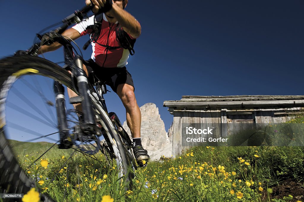 Mountainbiken Bewegungsunschärfe - Lizenzfrei Aktivitäten und Sport Stock-Foto