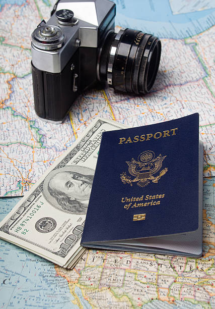istock Travel equipments and symbols 182860792