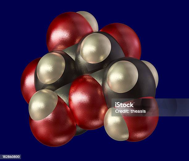 Modelo De Glucose - Fotografias de stock e mais imagens de Azul escuro - Azul escuro, Açúcar, Ciência