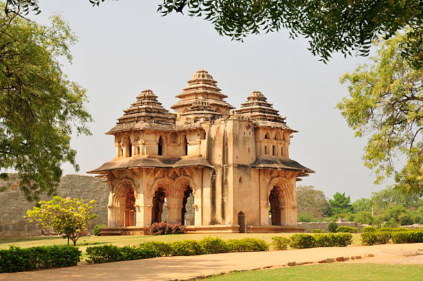 Landscape image of decorative building and grounds.