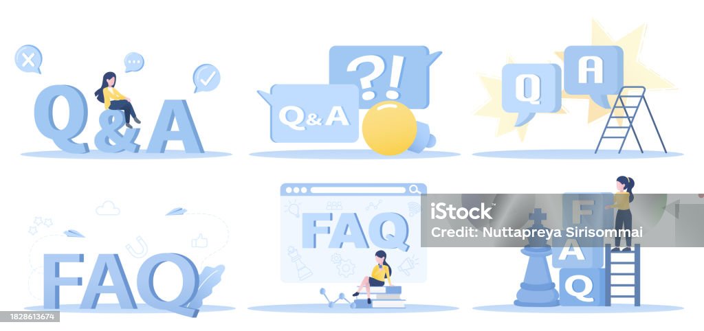 Faq Question. Answer Table Faq Question And Answer Collection Set Stock Illustration - Download ...