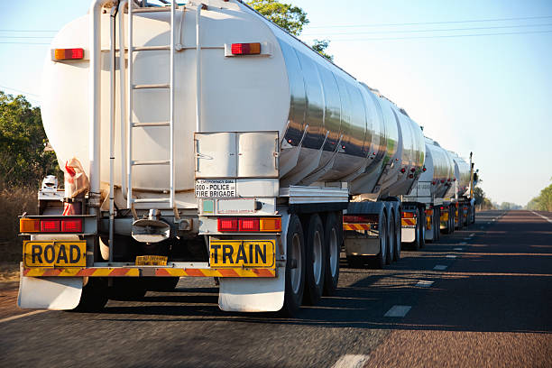 Large Lorry Truck Road Train rear view