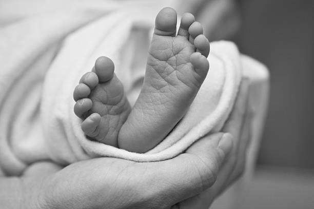 istock Newborn Baby feet #2 182862483