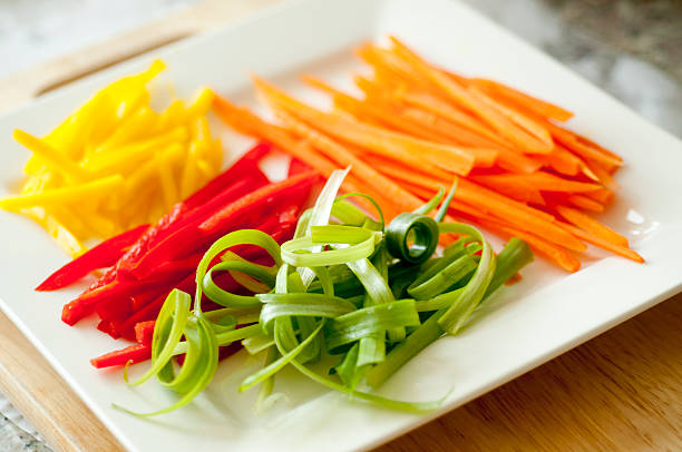 Julienned Vegetables stock photo