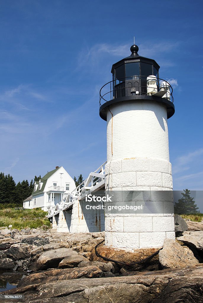 Маршалл пункт свет вокзала Клайд порта, мне из камней - Стоковые фото Marshall Point Lighthouse роялти-фри