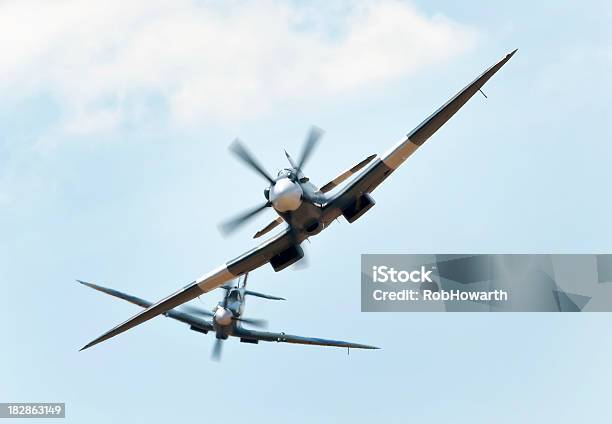 Spitfire Dogfight Stock Photo - Download Image Now - Spitfire, World War II, Aerial Dogfight