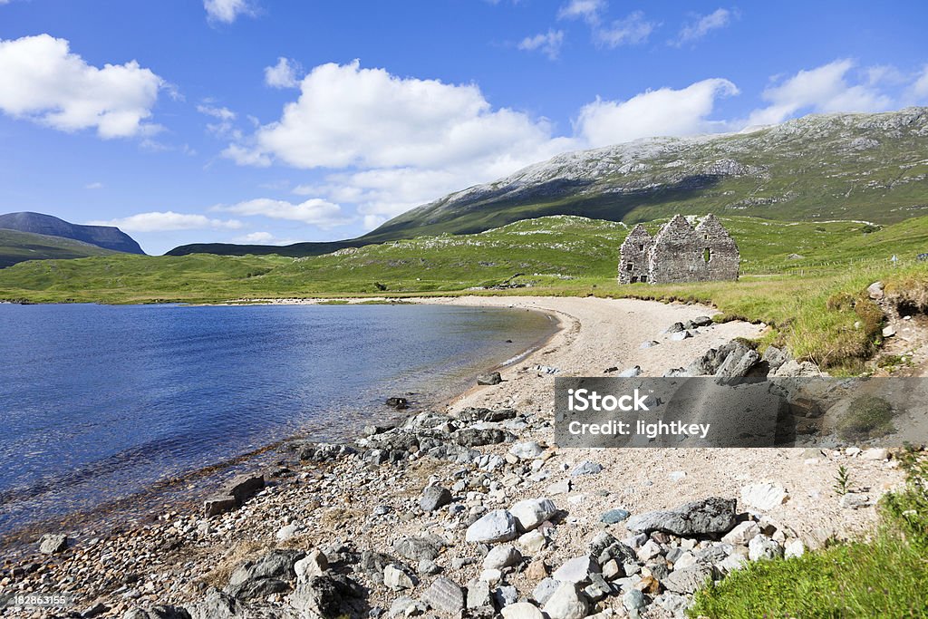 Ruins of a House "Ruins of a house, location near Ardvreck Castle, Highlands, Scotland, UK" Ancient Stock Photo