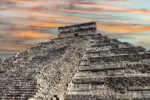 Chichen Itza pyramid El Templo Kukulcan temple in Mexico Yucatan