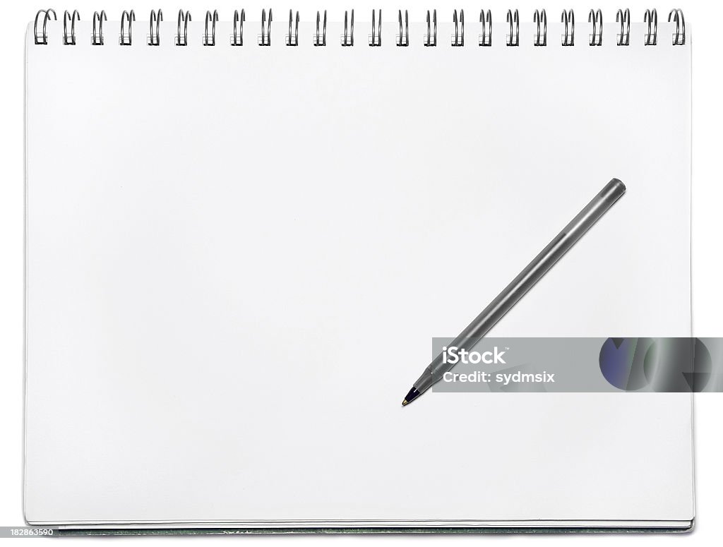Carnet à spirale avec stylo - Photo de Bloc à dessin libre de droits