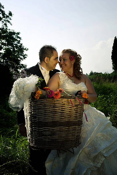 istock Newlywed Couple in nature 182863744