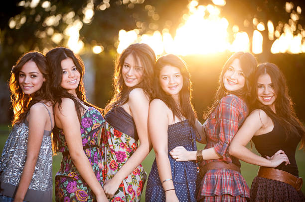 istock Beautiful girls smiling at the camera 182863820