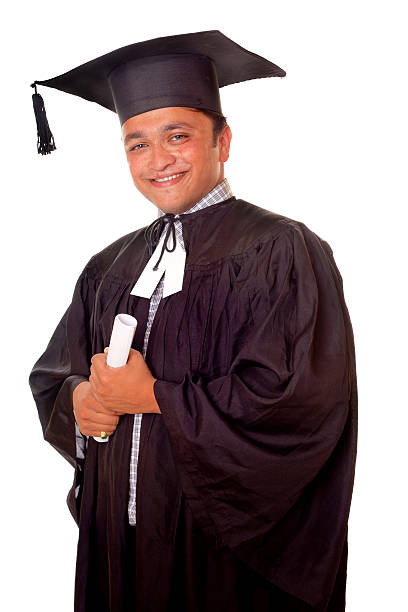 istock Cheerful Young Indian Graduate Isolated on white background 182863828