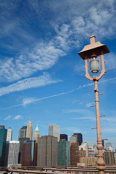 Brooklyn Bridge luminária - foto de acervo