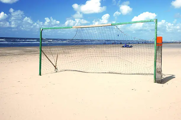 Photo of Soccer goal on a beach