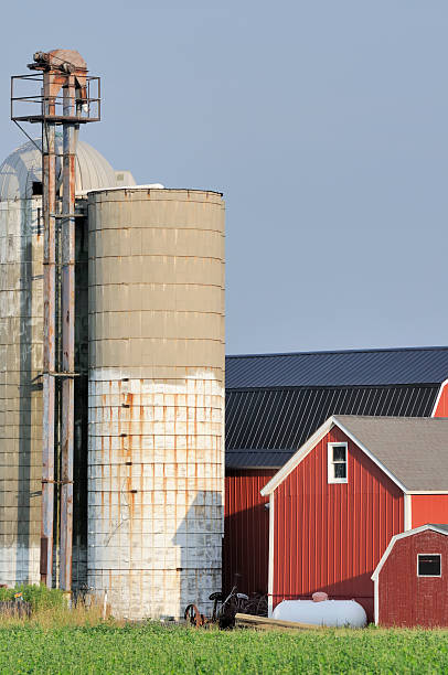 istock Silo on Michigan Midwestern Farm 182864210